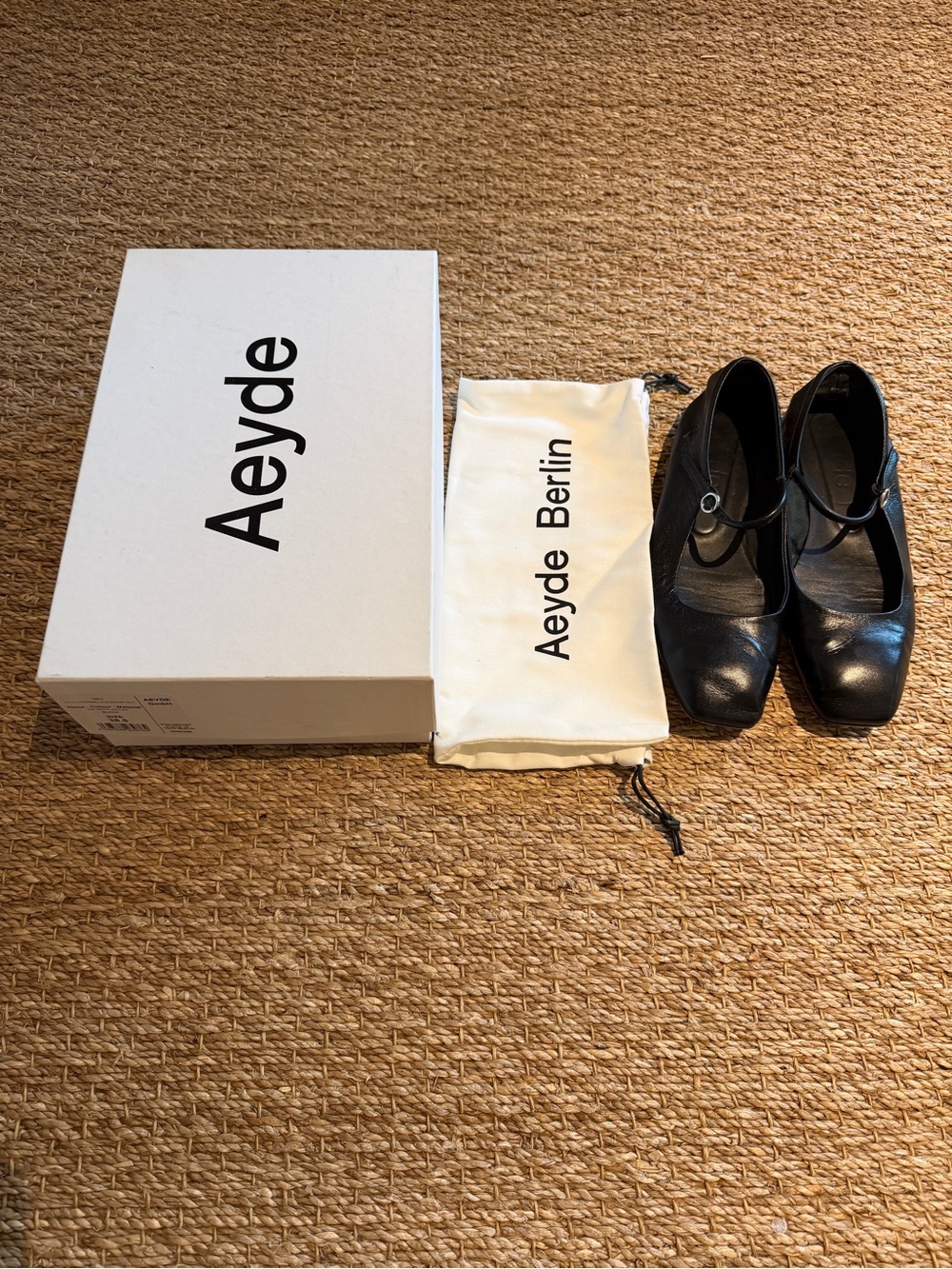 Aeyde Uma Mary-Jane Flats Black Leather 38.5 - Picture 6 of 17
